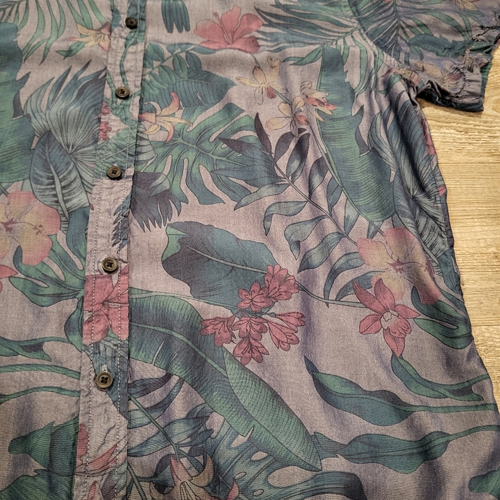 Goodfellow Short Sleeve Hawaiian Shirt Standard Fit Tropical Mens Size Large - Picture 2 of 8